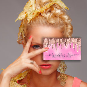 Body Care Sculpting QRCode Logo Silver Glam Business Card