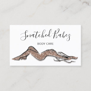 Body Care Sculpting QRCODE Rose Glitter SPA Business Card