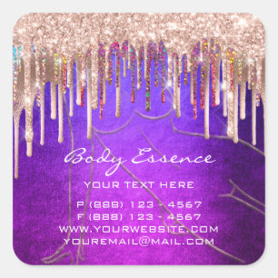 Body Care Shaping Soap Balm Cosmetic Rose Pink Square Sticker