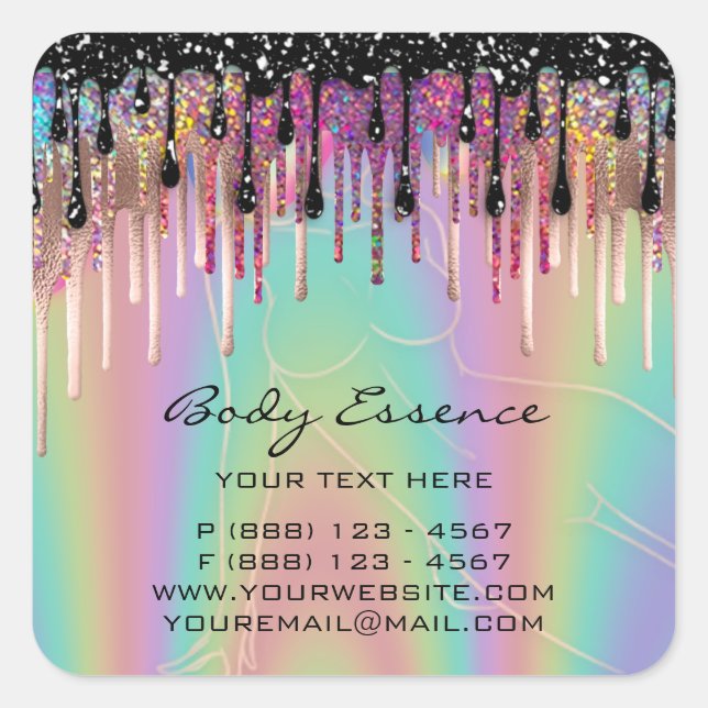 Body Care Shaping Soap Balm Cosmetic Shop Ombre Square Sticker (Front)