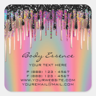 Body Care Soap Balm Cosmetic Shop Holograph Ombre Square Sticker
