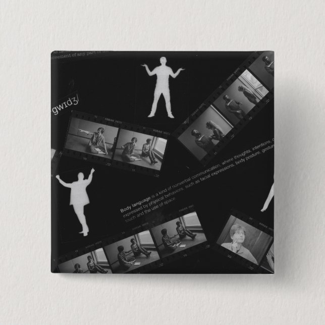 Body Language Photogram 15 Cm Square Badge (Front)