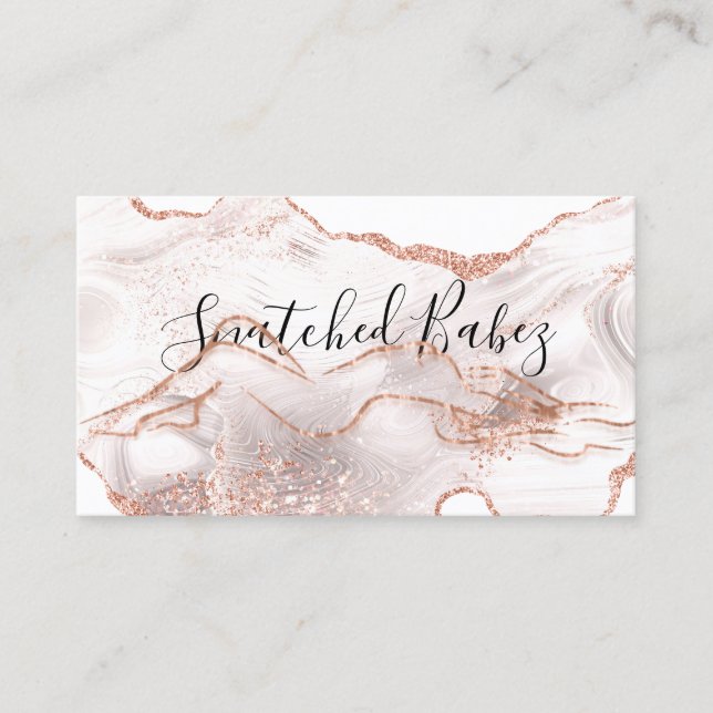 Body Logo Sculpting QRCODE Marble Copper Marble Business Card (Front)