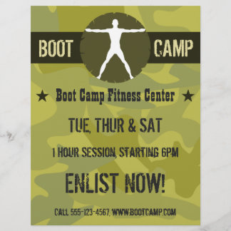 Body Madness Boot Camp Green Camo Fitness Flyers