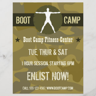 Body Madness Dark Green Camo Boot Camp Flyers