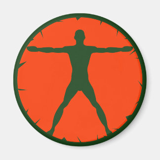 Body Madness Fitness Green Orange Round Magnet