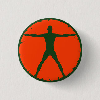 Body Madness Fitness Green Vitruvian Man Round Pin