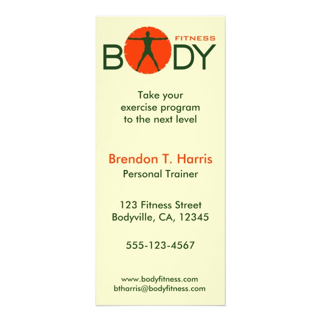 Body Madness Fitness Personal Trainer Rack Cards (Front)