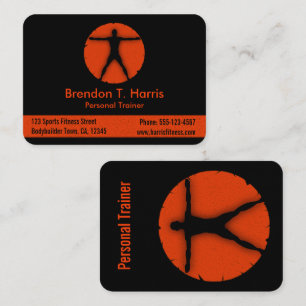 Body Madness Orange and Black Fitness Instructor Business Card