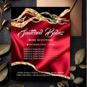 Body Massage Sculpting Logo Gold Price List  Flyer