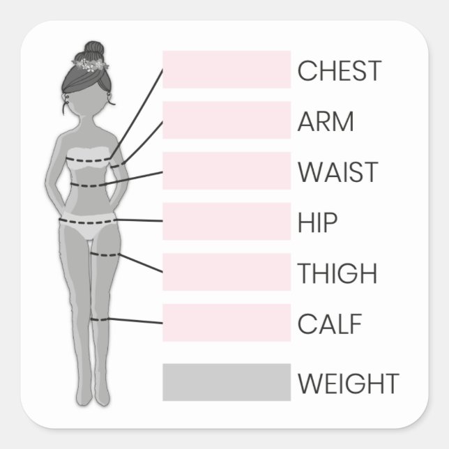 Body Measurements Planner Square Sticker (Front)