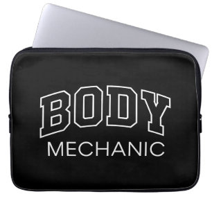 Body Mechanic Funny Athletic Lettering Fitness Gif Laptop Sleeve