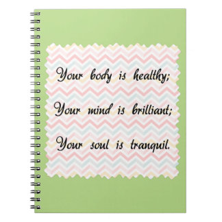 Body Mind Soul Affirmation Spiral Notebook