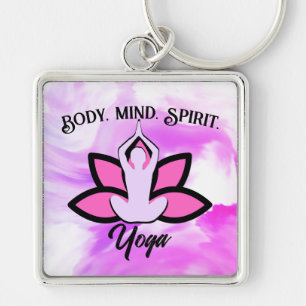 BODY MIND SPIRIT YOGA Meditation Aasana Key Ring