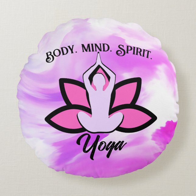 BODY MIND SPIRIT YOGA Meditation Aasana Round Cushion (Front)
