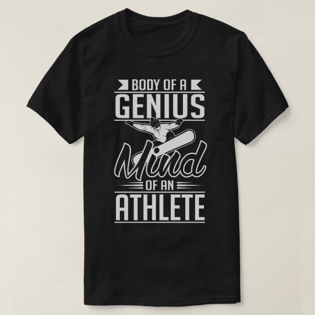 Body of a genius mind of an athlete white T-Shirt (Design Front)