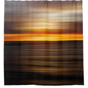 Body of water during sunset shower curtain