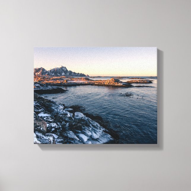 body of water under sunny sky canvas print (Front)