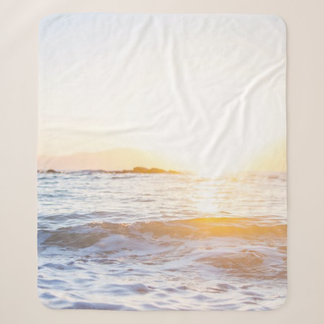 Body of water under sunset sherpa blanket (Front)