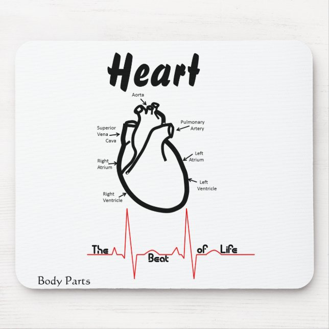 Body Parts -- Human Heart Mouse Pad (Front)