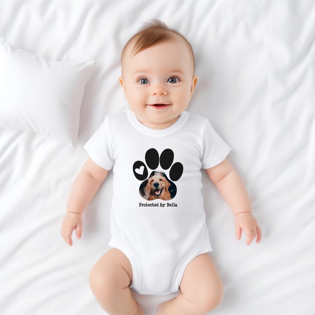 Body personalized with dog photo baby bodysuit (Creator Uploaded)
