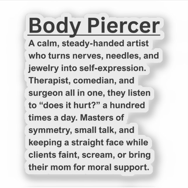 Body piercer (Front)