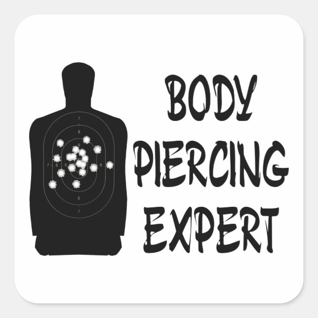 Body Piercing Expert Square Sticker (Front)