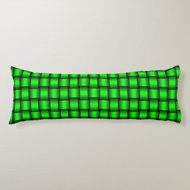 Body Pillow, Green Weave Cushion (Front)