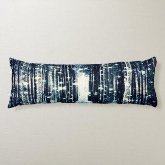 Body Pillow : Magical Forest Teal Grey Elegance