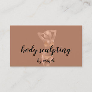 Body Sclupting Massage Logo Rose Care Bikini QR Business Card