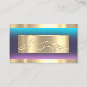 Body Sclupting SPA Code Logo Smoky Blue Frame Business Card