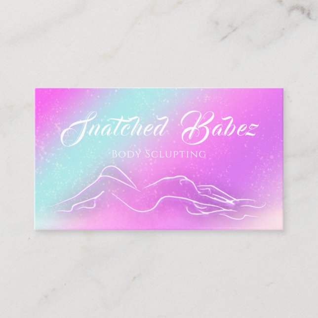 Body Sclupting SPA Holographic Logo Massage Custom Business Card (Front)