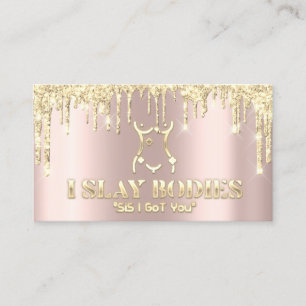 Body Sculpting Beauty Logo  Glitter Gold Logo Busi Business Card