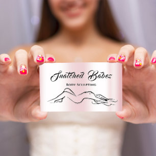 Body Sculpting Beauty Logo Massage PinK Pastel Business Card
