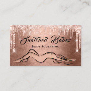 Body Sculpting Beauty Logo Massage  QRCODE Drips Business Card