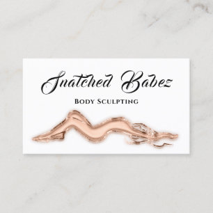 Body Sculpting Beauty Logo Massage QRCODE Rose Business Card