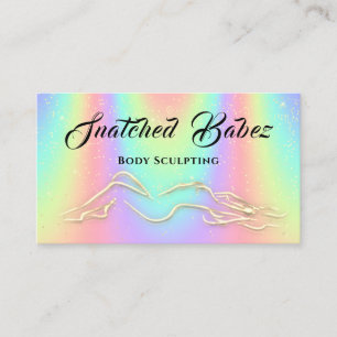 Body Sculpting Beauty Logo Massage Spa Blu Holo Business Card