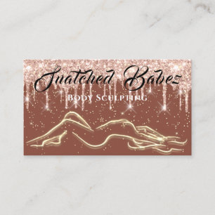 Body Sculpting Beauty Massage Drips Glitter Skin  Business Card