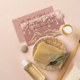 Body Sculpting Beauty Massage Drips Rose Glitter  Business Card