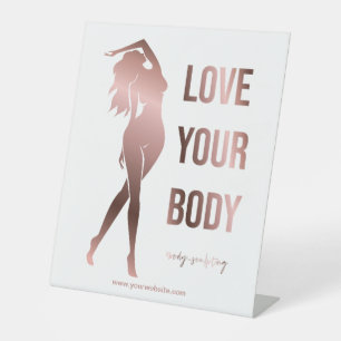 Body sculpting body contouring shaping spa fitness pedestal sign