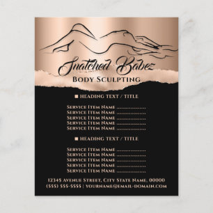 Body Sculpting Building Logo Rose SkinPrice List Flyer