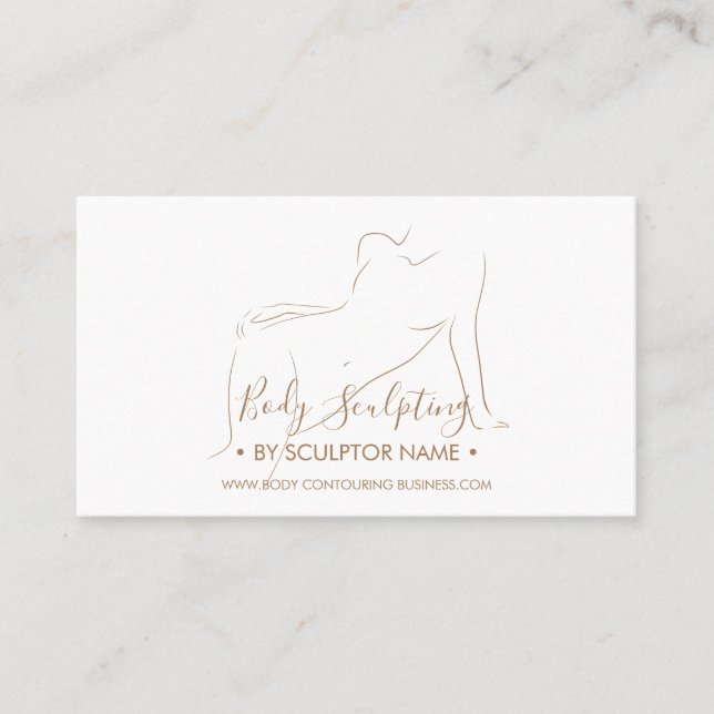Body sculpting contouring spa girl beauty business card (Front)