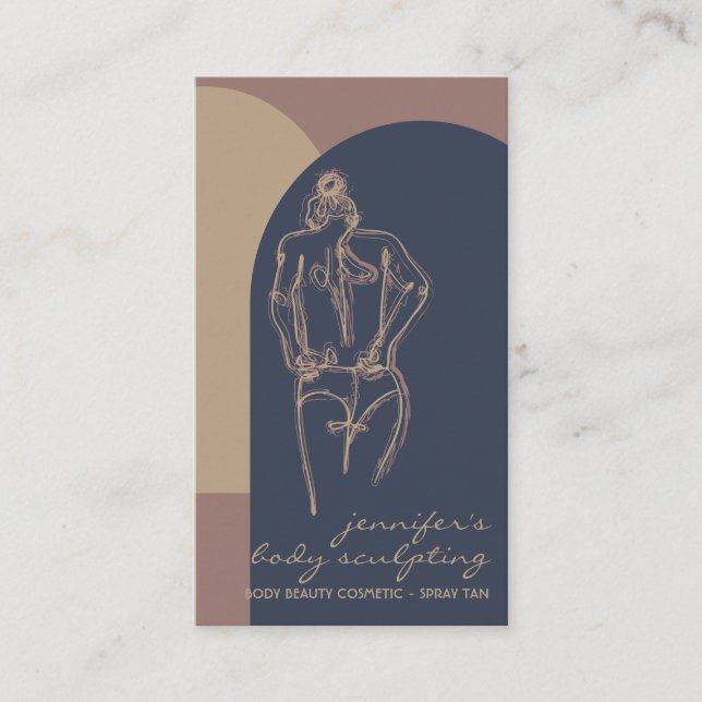Body Sculpting Contouring Spray Tan Salon Beauty Business Card (Front)