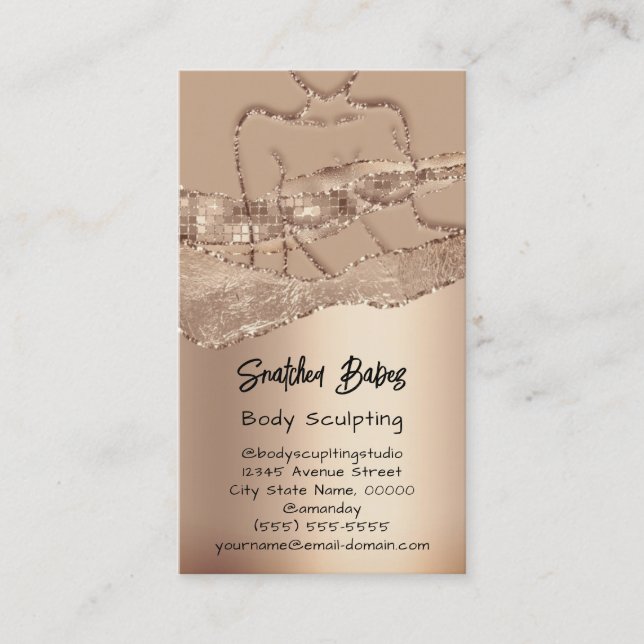 Body Sculpting Cosmetics Logo QR Code Professional Business Card (Front)