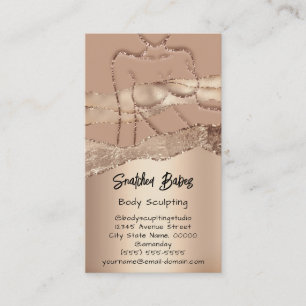 Body Sculpting Cosmetics Logo QR Code Rose Glitter Business Card