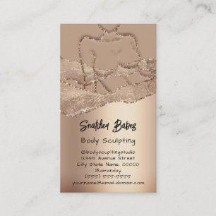 Body Sculpting Cosmetics Logo QR Code Skinny Rose Business Card