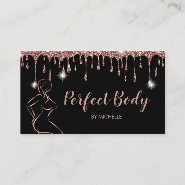 Body Sculpting Fitness Linergie Waist Trainer Drip Business Card (Front)