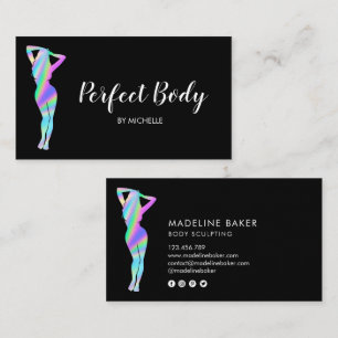 Body Sculpting Fitness Waist Trainer Holographic Business Card