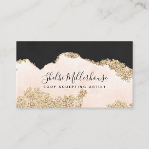 Body Sculpting Pink Gold Watercolor Aftercare  Business Card