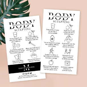 Body Sculpting Pre and Post Care Instructions Business Card
